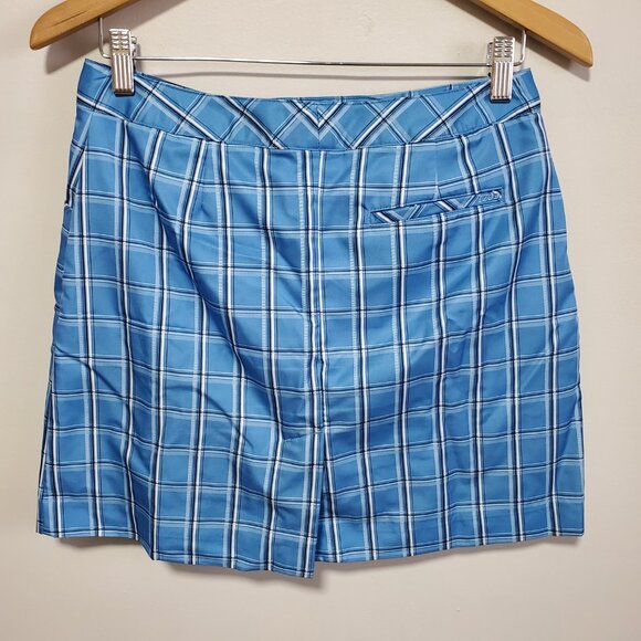 IZOD XFG Golf Skort Skirt Shorts Mini Athleisure Pickleball Blue Plaid Women's 2 - Picture 8 of 16